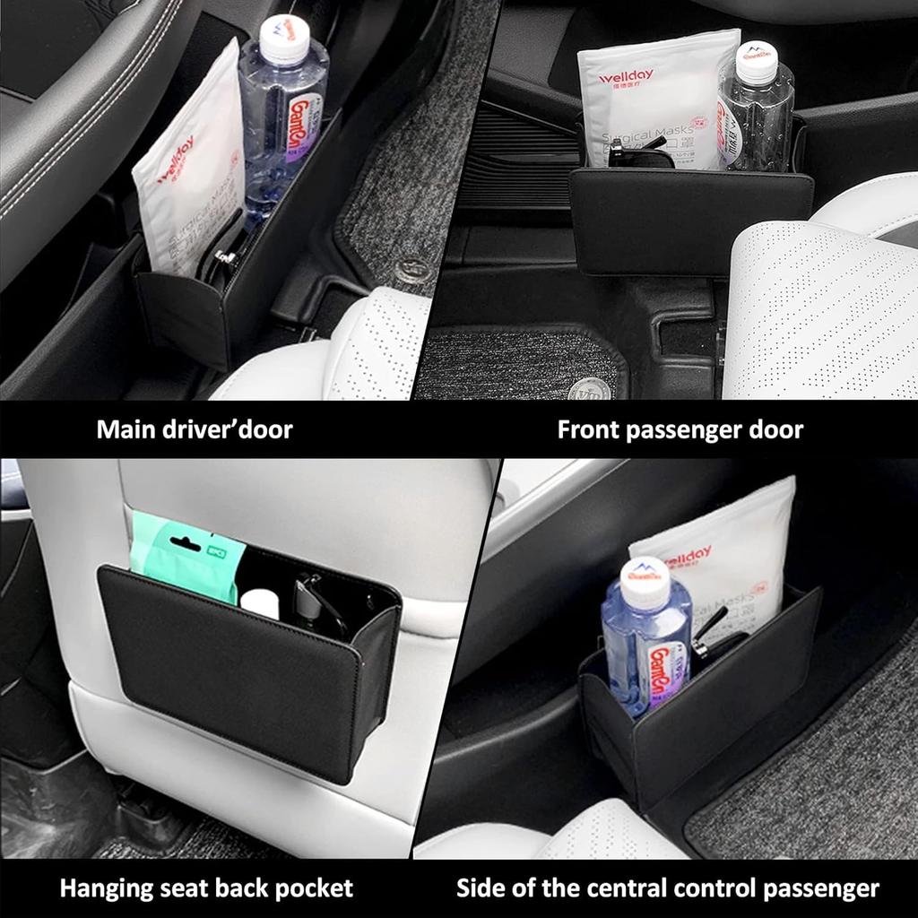 Car Trash Can Storage Car Storage Door Rear Durable Stain Easy To Clean Box, Case, Small, Foldable, Storage, Driver/Passenger Seat, Seat, Leather,