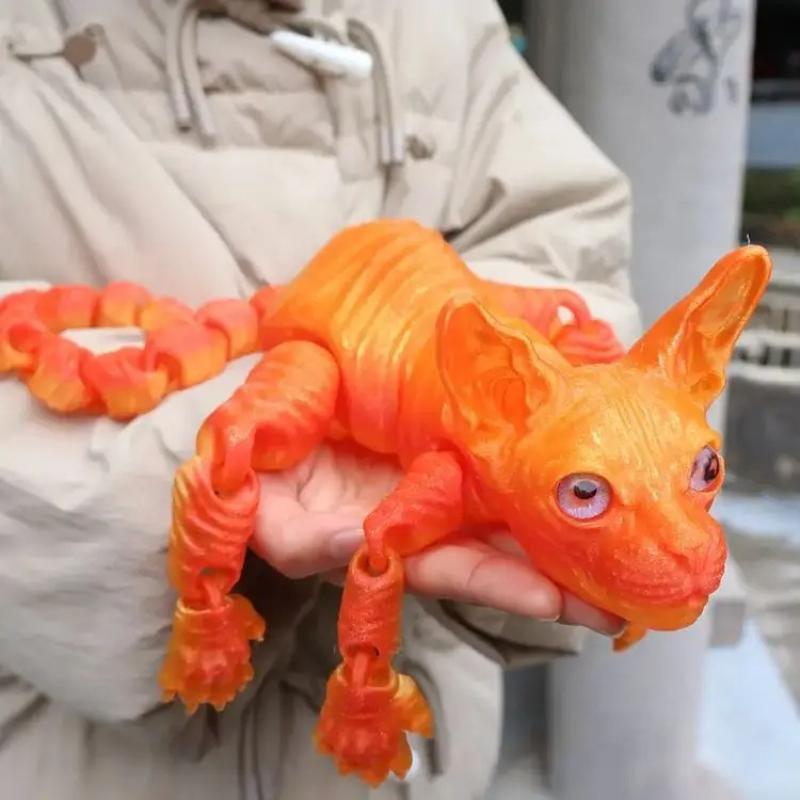 Home Decoration 50Cm3D Printing Sphinx Cat Animal Toy Realistic Hairless Doll Articulated Cat Plush Toy Cat Enthusiastcollection
