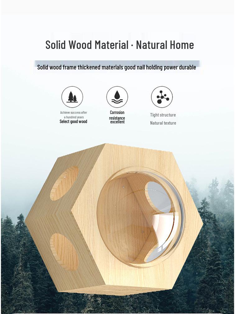 Wall-Mounted Solid Wood Cat Tree with Scratching Board and Jumping Platform