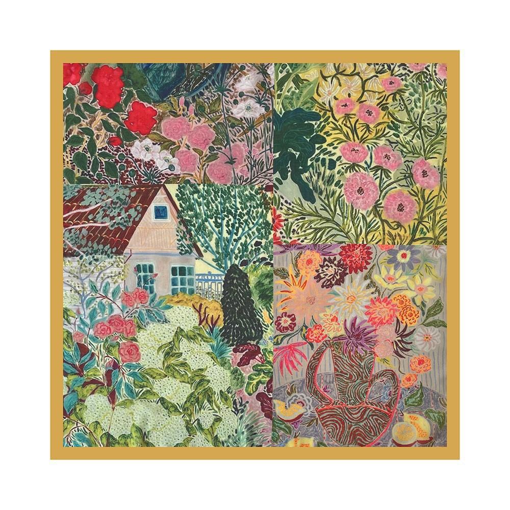 Oil Painting Retro Literary Silk Scarf Cotton Square Scarf Versatile Cashew Nut Silk Scarf 70 Square Scarf Elegant Decorative Waist Seal Belt Scarf