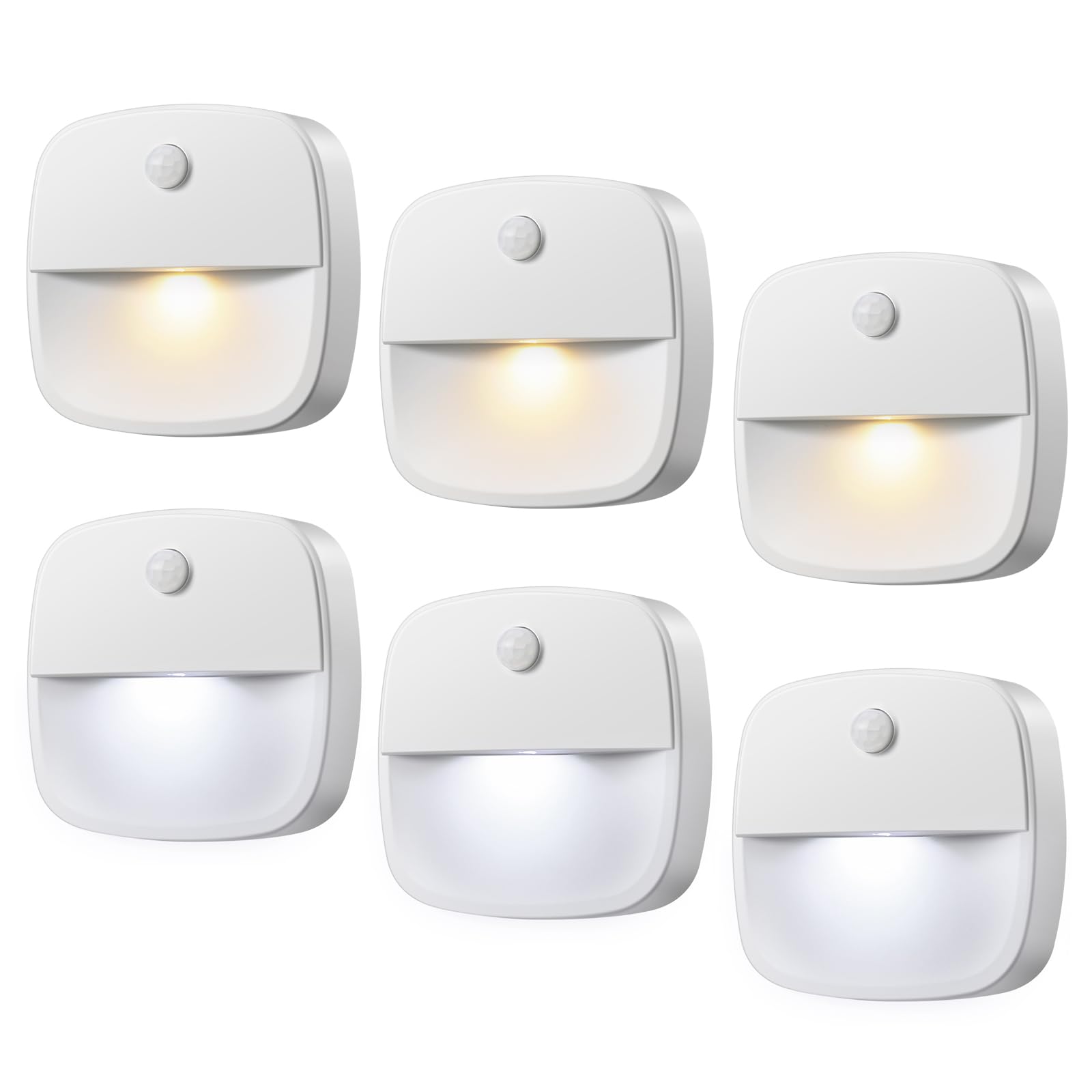 

AMIR LED Motion Sensor Kitchen Battery Operated LED Night Equipped with Motion White Set of 6 Light, Light, Light, Light, Indoor, Sensor, Small, +
