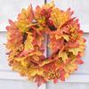 Harvest Wreath With Maple Leaves Pomegranate Berries Front Door Decor Fall Seasonal Home Decoration