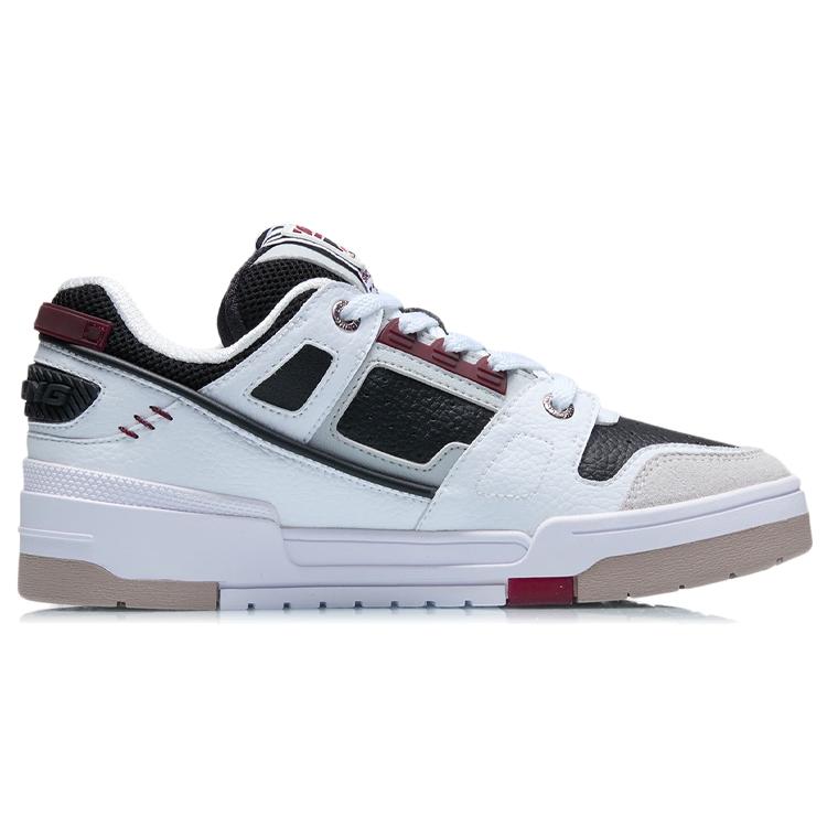 New LiNing Slip Resistant Low Top Skateboard Shoes Women's White Black AGCR400-2