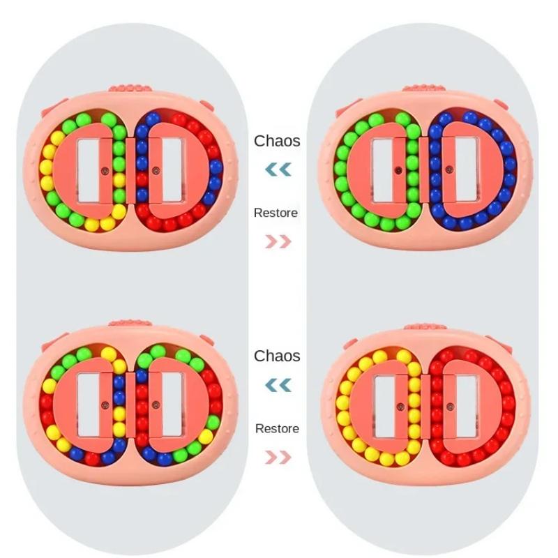 Obracające się magiczne fasolki Kostka Palców Fidgeted Zabawki Dzieci Dorośli Stres Ulgę Spin Bead Puzzle Dzieci Edukacja Inteligencja