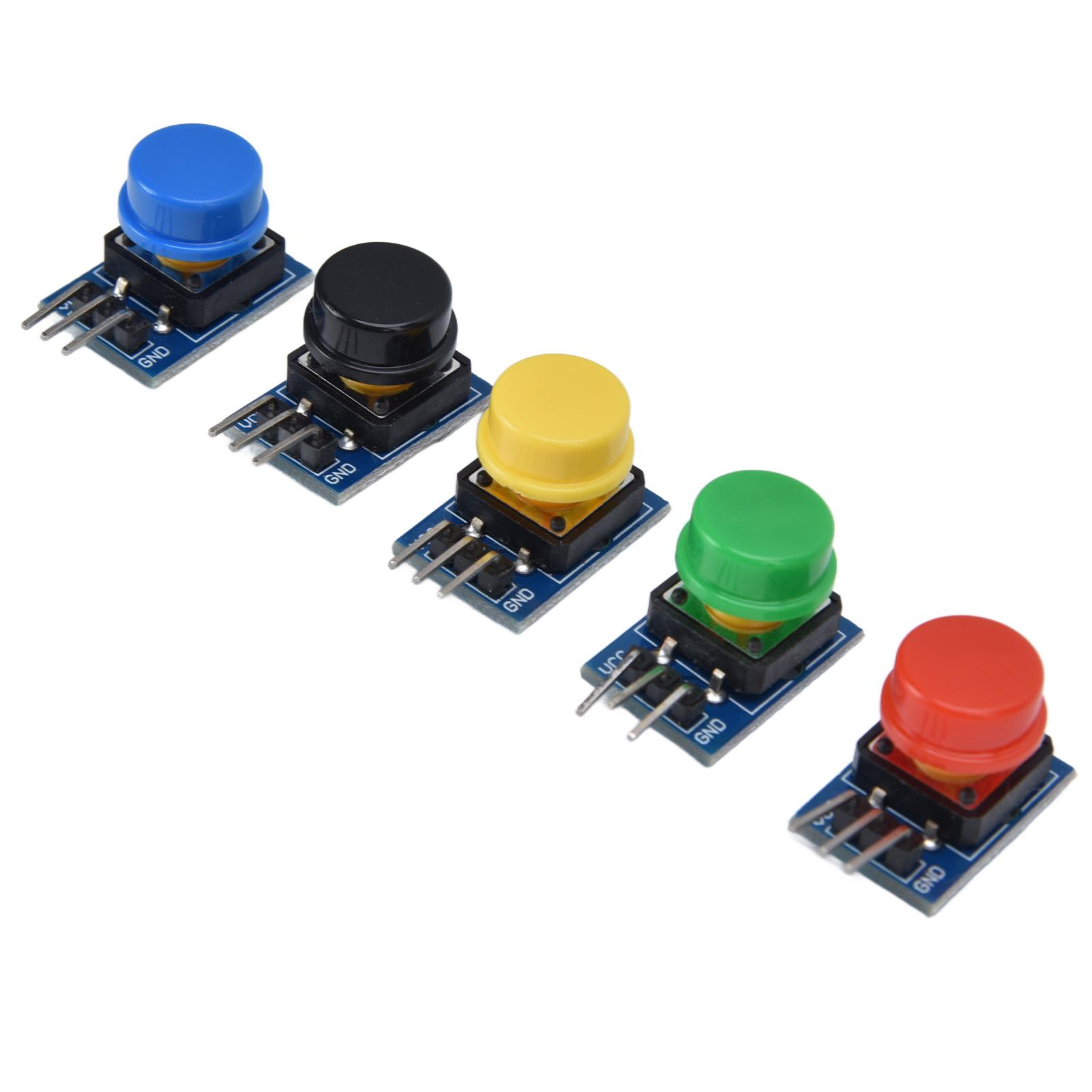 

5Pcs Button Module Large Push Switch Board with Color Covers Electronic Building Blocks