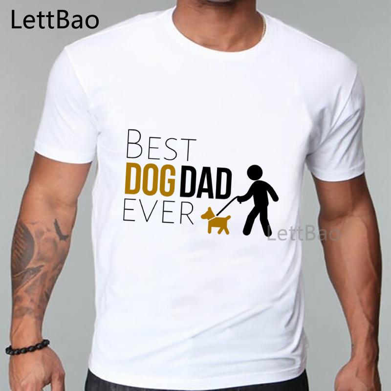 Happy Father Day T Shirt Men Kawaii Cartoon T Shirt Best Dog Dad Ever Print