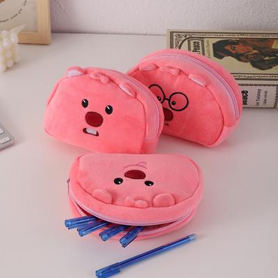 New Plush Cartoon Pencil Case Japanese Cute Stationery Bag Large Capacity Makeup Bag Women Travel Organizer Toiletries Bag