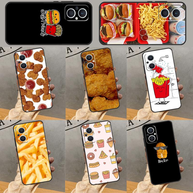Pommes Burger Pizza Hülle Für OPPO Reno 13F 13 12 12F 11 11F 8T 7 8 10 Pro OPPO Find X8 Pro X6 X3 X5 Lite Abdeckung
