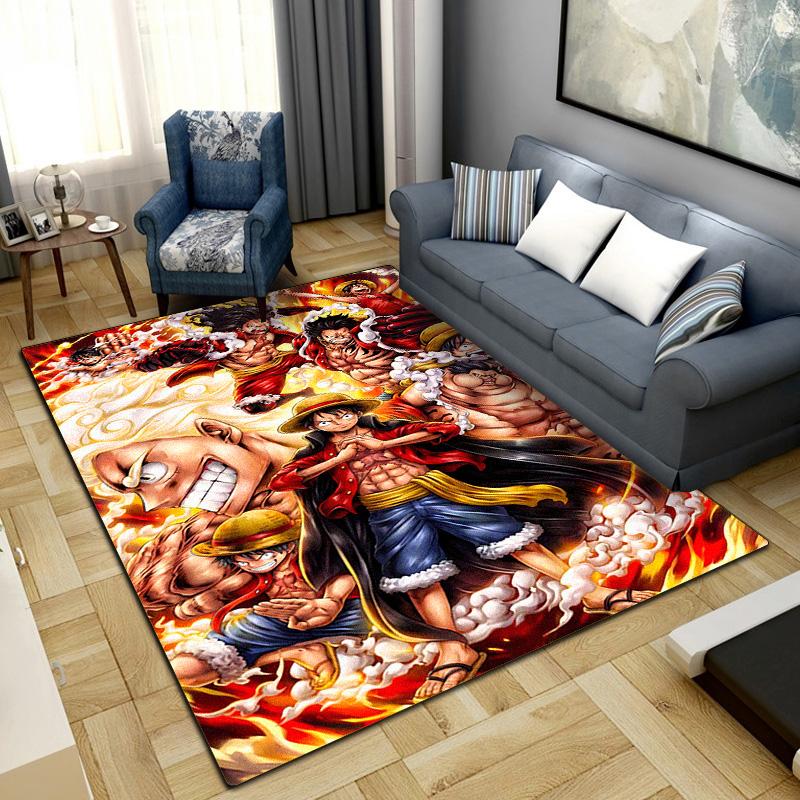 One Piece Anime Puzzle Druck Teppich Wohnzimmer Heim Mode Dekoration Büro Schreibtisch Stuhl Teppich LXR172