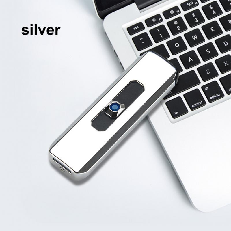 Smart Windproof Electric Metal Lighter Flameless Plasma Lighter Double Arc Usb Rechargeable Led Power Display Touch HOT YELLOW