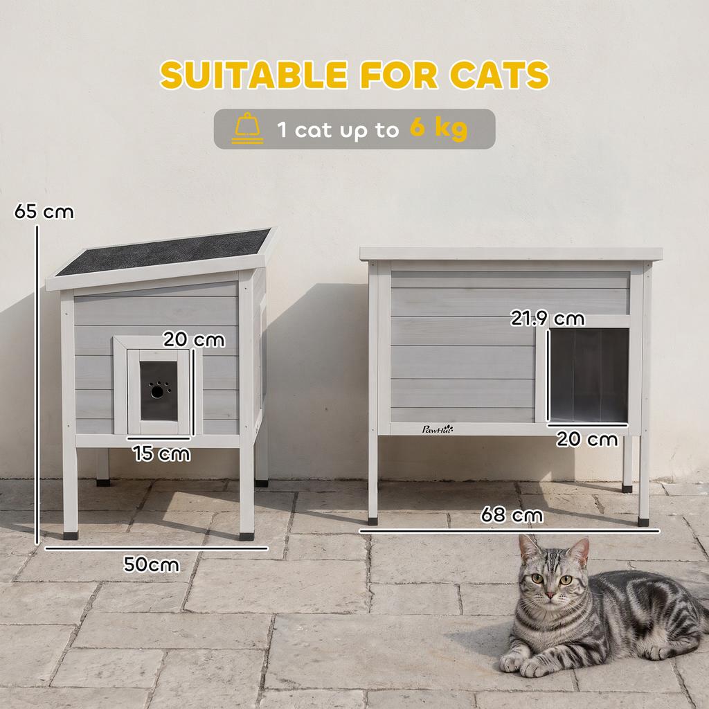 Outdoor Cat House, Insulated Cat Shelter with Insulated Liner, Waterproof Asphalt Roof, Escape Door, Opening Top