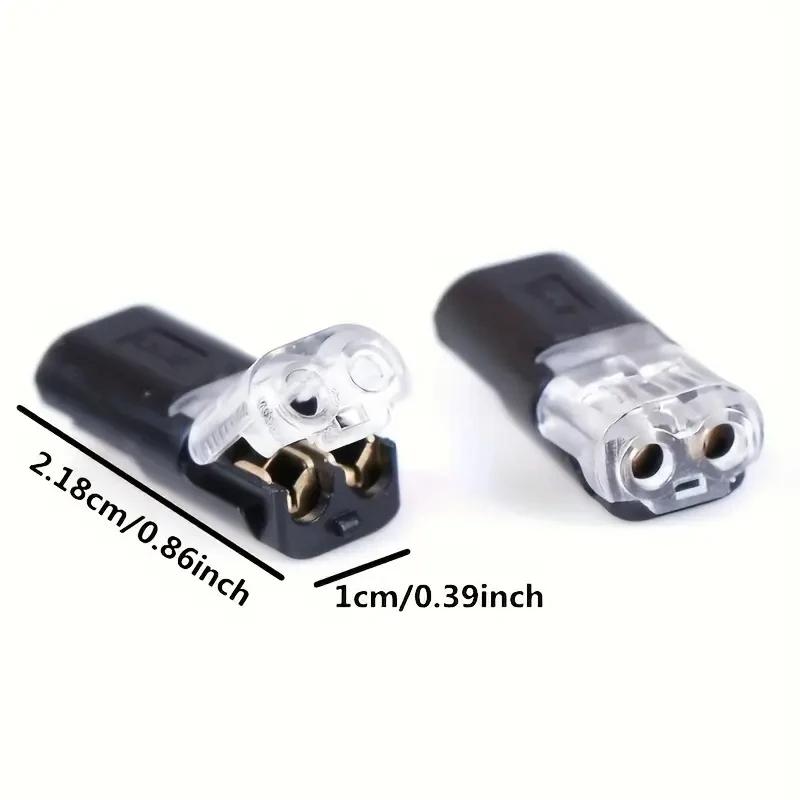 50 Pieces of 2-Pin Plug Electrical Connectors for Automotive Wires and Cables, Automotive Electrical Connector Strip Terminals