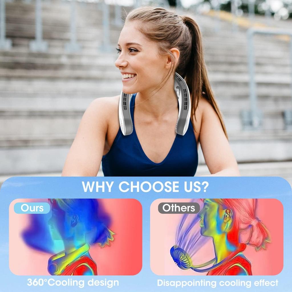 4000mAh Rechargeable Portable Neck Hanging Air Conditioner Cooling Without Blades
