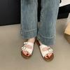 Luxury Women's Flat Slippers Adjustable Buckle Simple Sandals Fashion Trendy Beach Slippers for Women Home Mute Non-slip Sandals