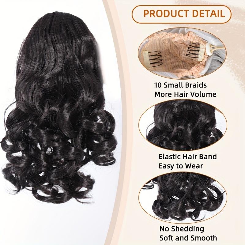 Short Curly Drawstring Ponytail Extensions Short Loose Wavy Ponytails Synthetic Hair Extensions for Women Daily Use