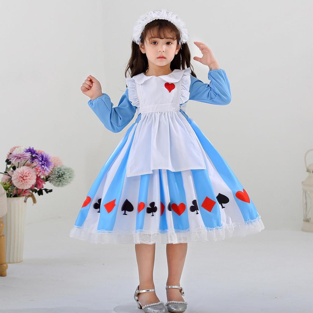 Formemory Wonderland Cosplay Costume for Girls, Cute Maid Outfit, Perfect for Halloween, Christmas, Parties, Events, School Festivals, and