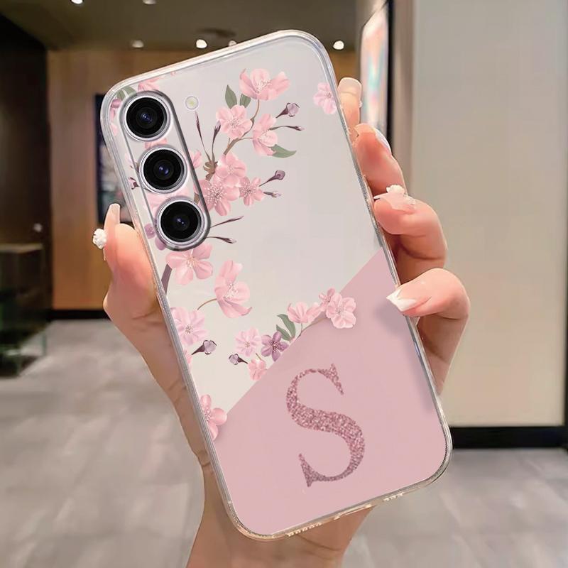 For Samsung Galaxy A15 5G Clear Letter Flowers Fashion Phone Cover Soft Silicone Fundas For Samsung A 15 Shell GalaxyA15 Capa