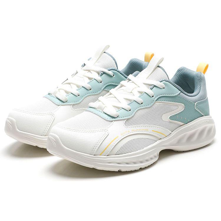 Anta Breathable Lightweight Low-Top Running Shoes Women Sneaker White Light-Blue 922415525-2