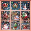 Amazon Christmas Decorations Elk Snowman Snowflake Glass Stickers Dreamy Wreath Christmas Tree Static Stickers