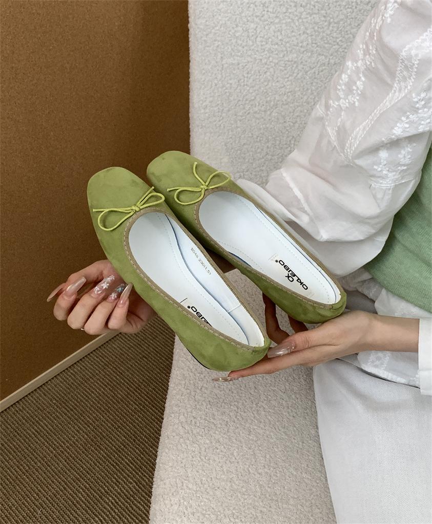 French Retro Inner Ballet Shoes Women's 2025 Spring and Summer Bow Shallow Mouth Flat Sole Single Shoes Soft Sole Grandma Shoes