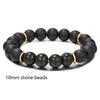 Handmade Natural Volcanic Stone Snowflake Stone Bead Bracelet Men's Retro 10/8mm Elastic Bead Couple Bracelet