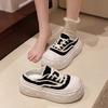 Denim Big Head Bread Shoes Muffin Thick-soled Bag Head Half Slippers Women Wear Small Height Increase Casual Half Slippers