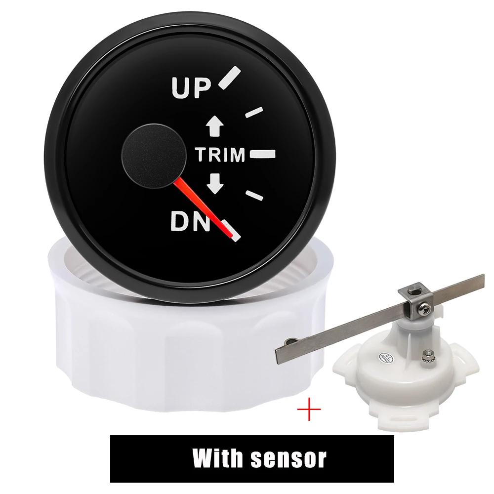 0-190 Ohm 52mm UP-DN Right Side Trim Meter Waterproof Trim Gauge with Red Backlight Stainless Steel Bezel Car Accessories