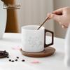 Nanshan Mr. Love Flower Translucent Ceramic Mug with Spoon and Coaster