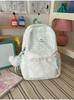 Schoolbag summer fresh blue and white grid small polka dot backpack soft cute puppy embroidery sweet age-reducing student party travel small backpack