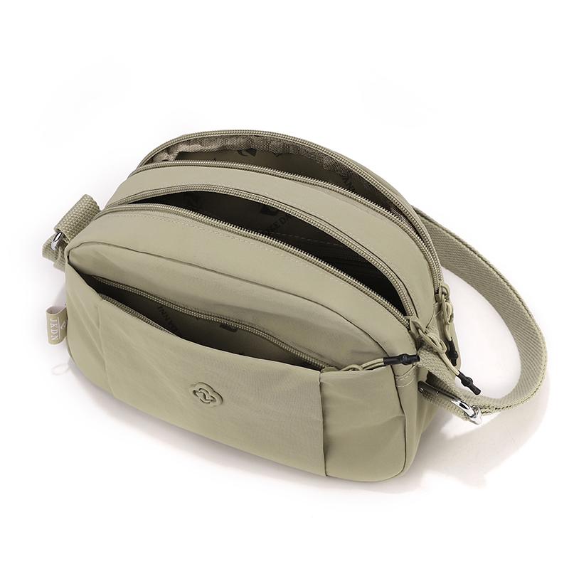 Solid Color Nylon Crossbody Bag Multi Pocket Casual Shoulder Bag for Women