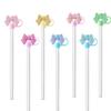 Cute Cartoon Bow Straw Tips Cover Reusable Dustproof Silicone Straw Cover Kitchen Cup Accessories Home Supplies