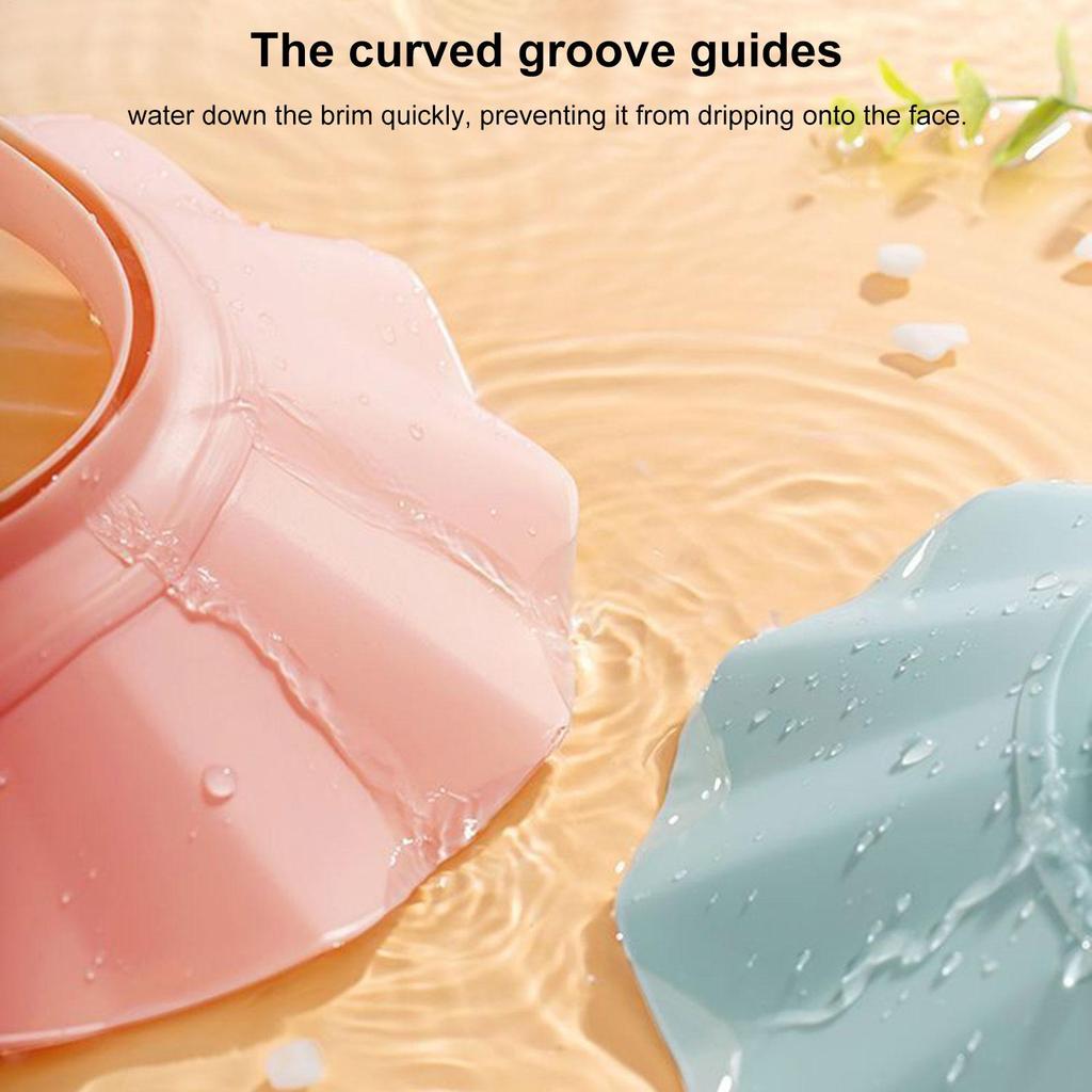 Shower Visor for Kids, Soft Adjustable Shampoo Shower Protection Hat Baby Hair Wash Hat for Toddler Adults Children Boys Girls