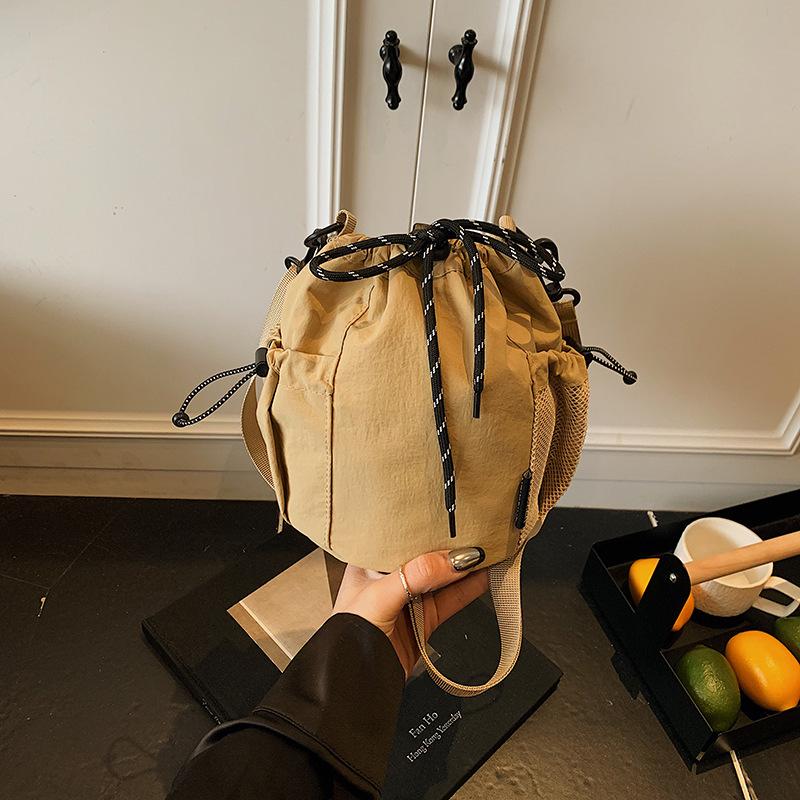 Canvas Bag Female Tide Brand Mobile Phone Bag Leisure Sports Travel Cycling Crossbody Small Bucket Bag
