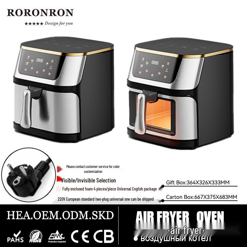 Stainless Steel Touchscreen Air Fryer for Home Use - Large Capacity Electric Fryer for Chicken & Fries