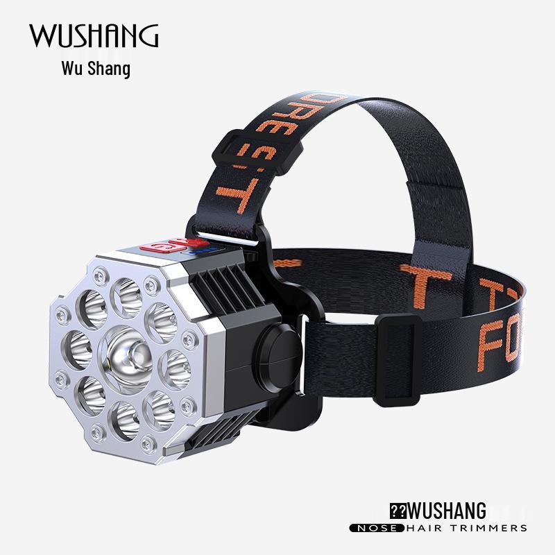 

Налобный фонарь для улицы с девятью головками - Суперяркий, Долгое время работы от аккумулятора, Идеален для ночной рыбалки и горного дела