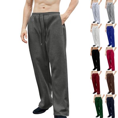 Men's Sweatpants With Elastic Waistband, Straight And Wide-leg Design, Loose Fit, With Pockets  The Waistband.