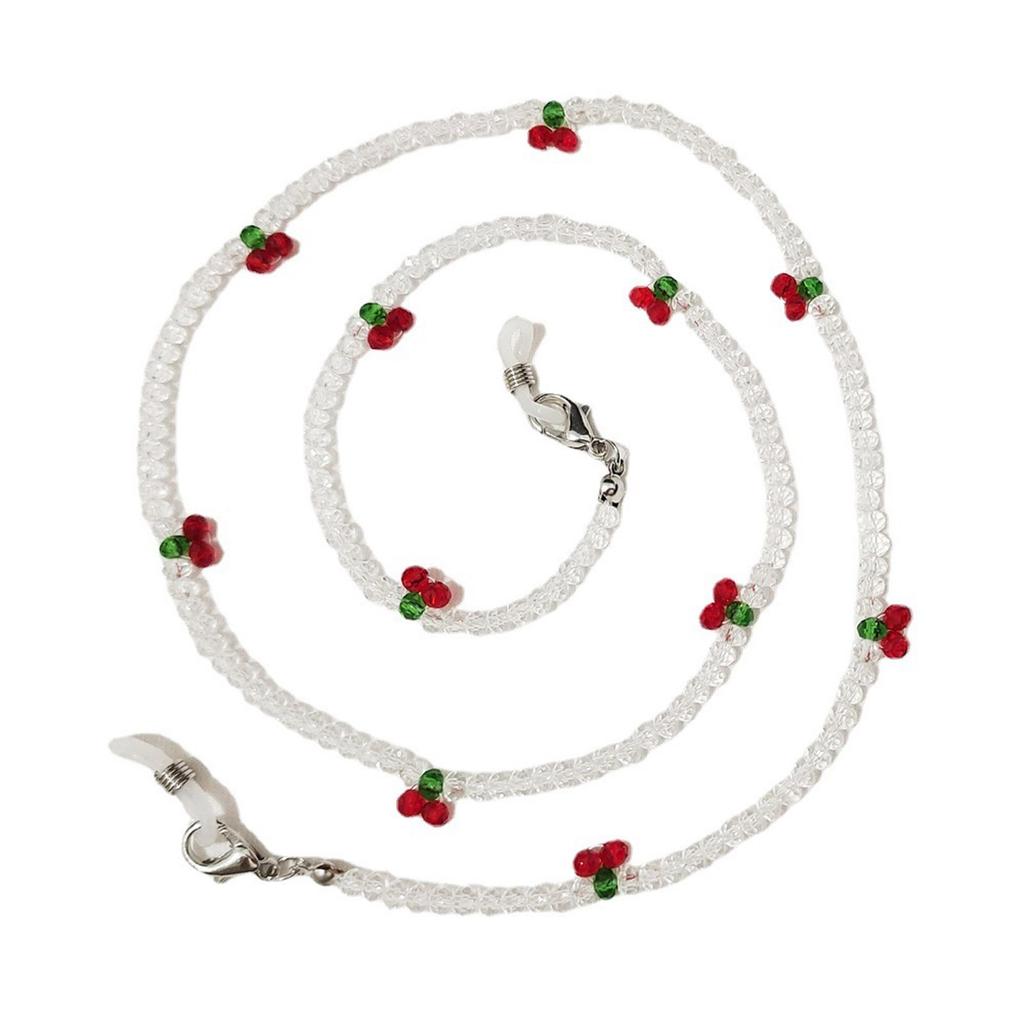 Retro Kirsch Brillenkette Raffiniertes Sonnenbrillenband Accessoire Mit Perlen- und Kirschverzierungen