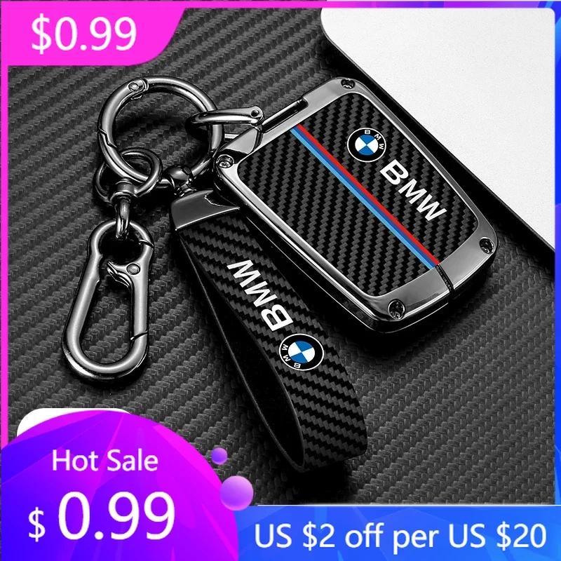 2025 Carbon Fiber Zinc Alloy Car Remote Smrat Key Case Protector Holder Bag Shell For BMW I3 I8 Series Keyless Keychain Acce