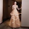High-end Evening Dress Women's 1011 New Elegant Birthday Party Host Adult High-end Light Luxury Niche Dress