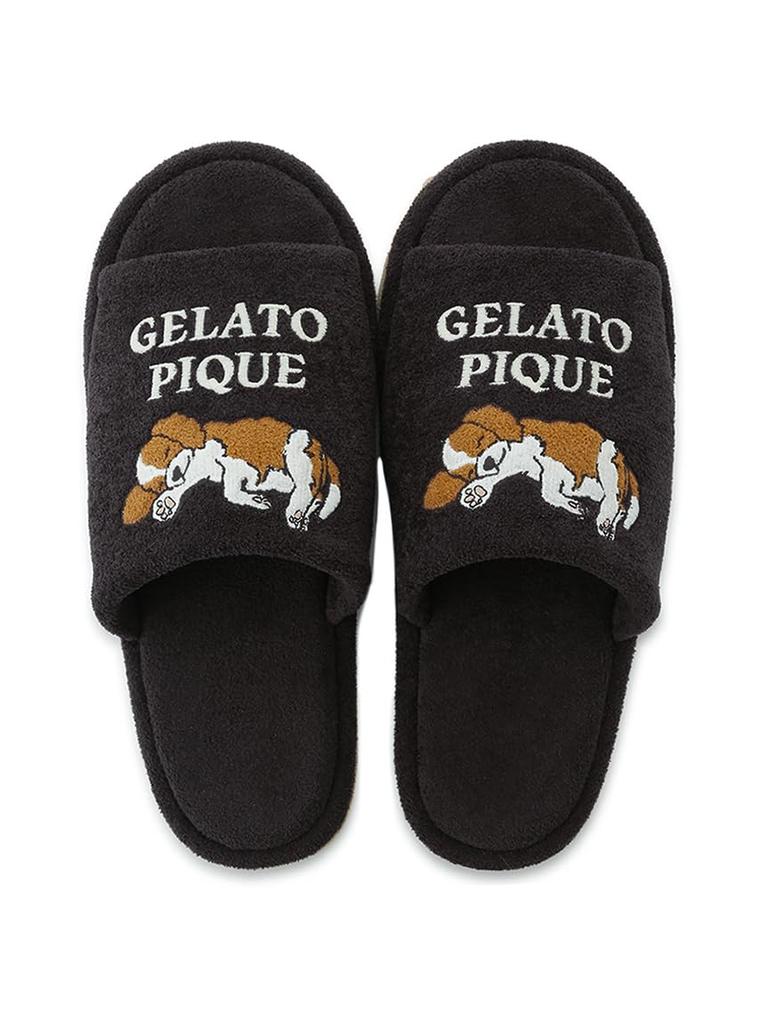 Gelato Pique HOMME Airy Moco Sleeping Dog Applique Room Shoes PMGS252947 DGRY Free Size