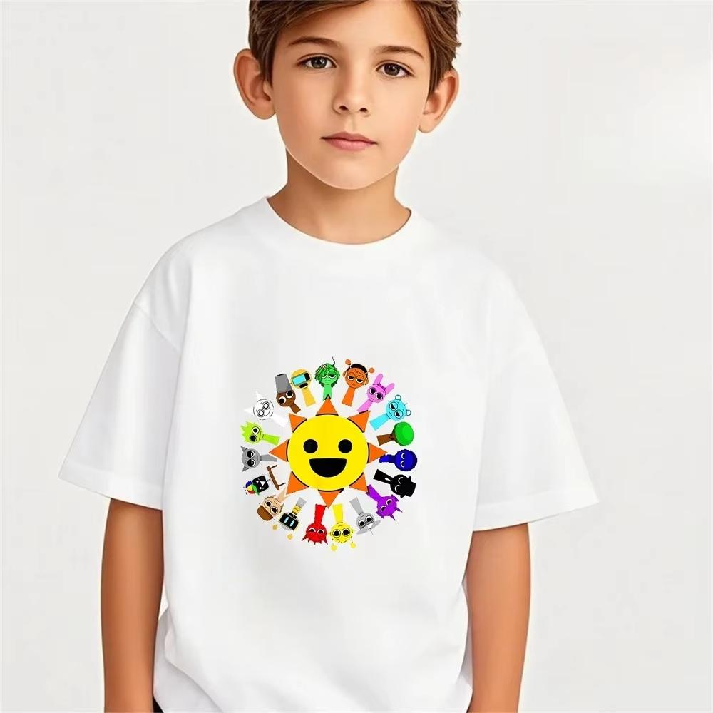 2026 Hot Sprunki Cartoon T Shirt Summer Kids Game Clothes Teen Boys Short Sleeve Tops Baby Girls Cartoon Children Clothing