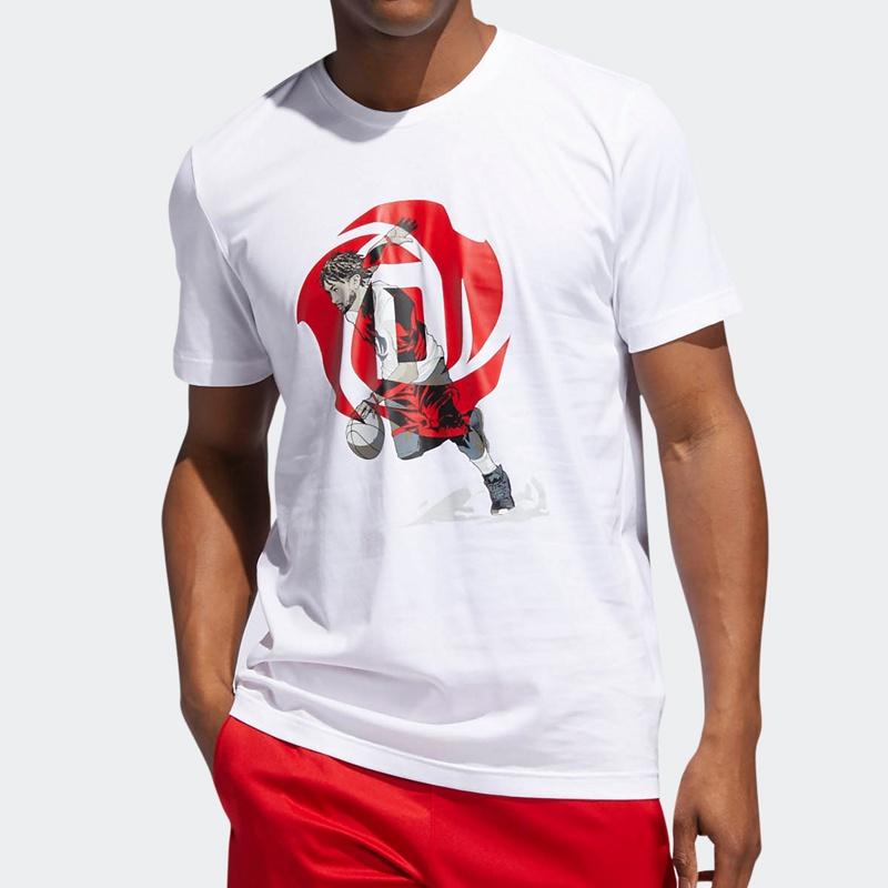 Adidas T Shirts Men's White Crew Neck Moderate Straight Fit DU6296