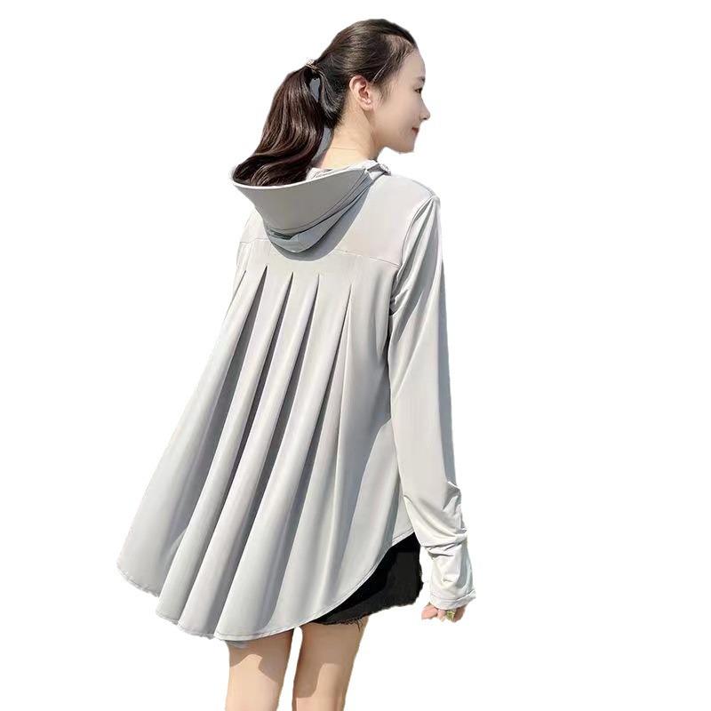 2024 Women's Summer Mid-Length Ice Silk UV Protection Breathable Coat