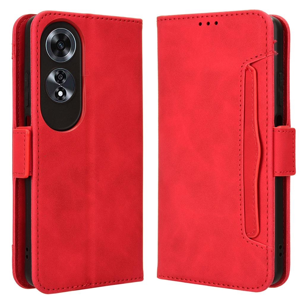 For Oppo A60 4G Case with Multiple Card Slots PU Leather Flip Stand Cell Phone Cover