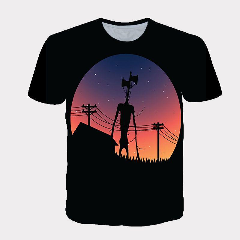 

Футболка Голова Инопланетянина Сирена Ужас Монстр Городская Легенда История Страшный Детский Топ 110cm