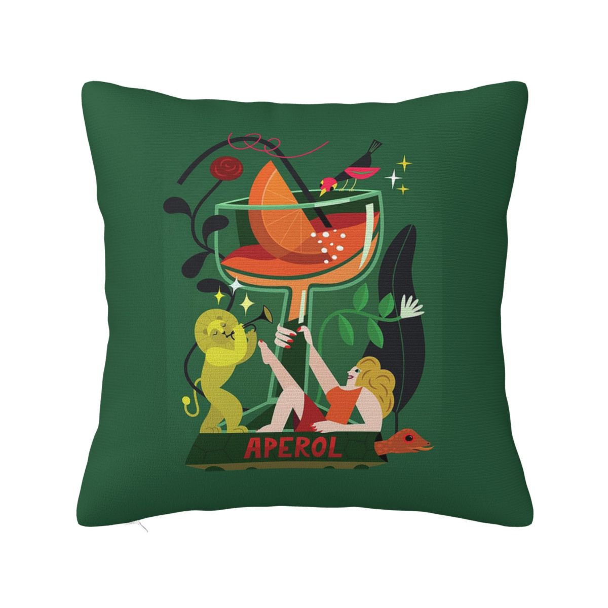 

Aperol Spritz Square Pillowcase Cushion Cover Pillow Case Throw Pillow Cover for Home Sofa Living Room 12x12Inch