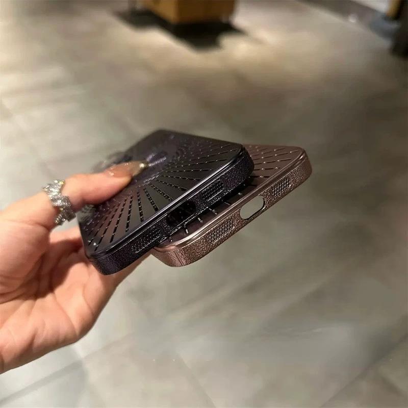 IPhone 16 Ice Sensing Heat Dissipation and Breathable Magnetic Sucking Mobile Phone Case Apple 15 with Lens Film Anti Fall Protection Case 14