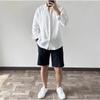 Men Loose Breathable Solid Color Long Sleeve Casual Daily Shirt
