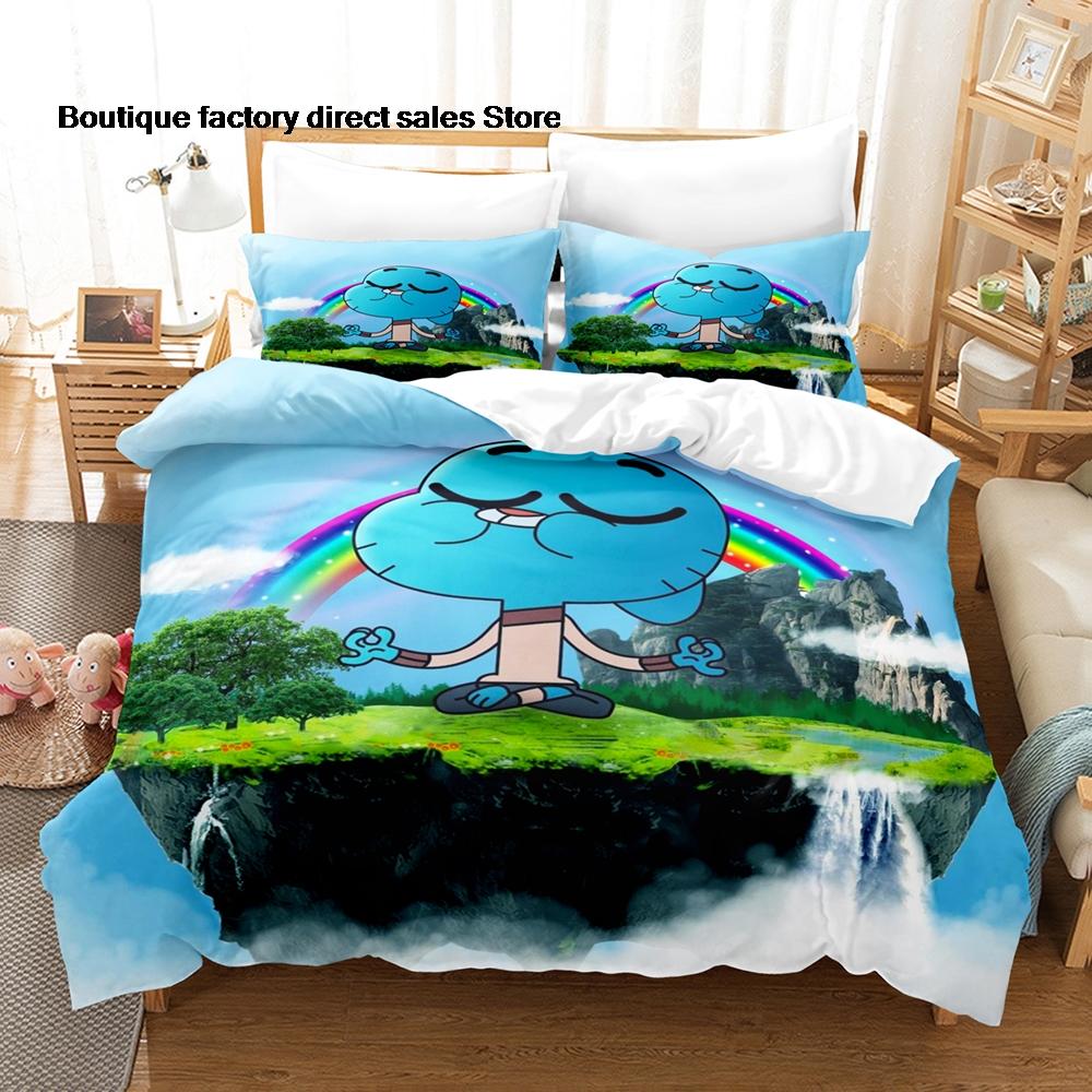 The Amazing World Of Gumball Bedding Set Duvet Cover Pillowcase For Kids Bedroom Decor Twin Full Queen King Size Bed Linen