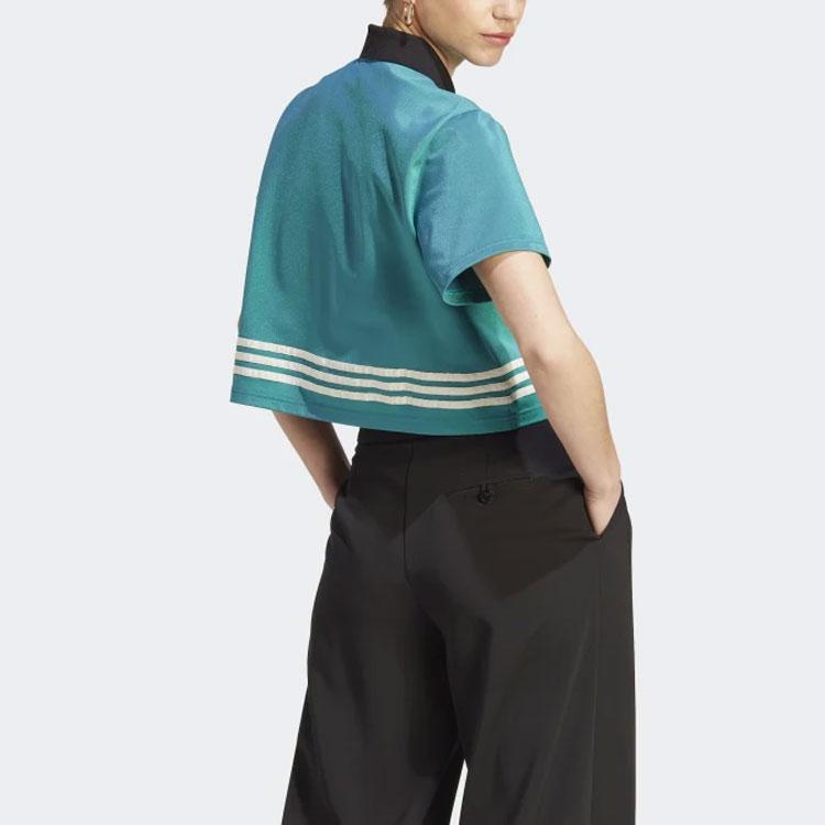 Adidas Originals Adicolor 70-talls Retroserie Logotrykk Genser Kortermet Polo Dame Topper Grønn IK7851